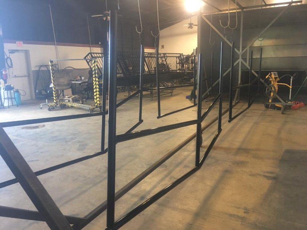 Decorative metal fence panels powder-coated satin black by Superior Powder Coating