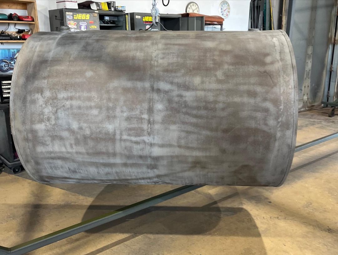 Large fuel storage tank refinished by Superior Powder Coating, Clarksville TN